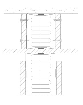 Topløsning Ventura/Open til nedsænket loft. 102 mm væg i gips. 20 mm reces. U-TSL