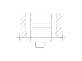 Vertikalt snit Flexica. 100 mm væg. Samling mellem gipsmodul og stålkarm til glasdør.