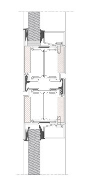 Vertikalt snit TP Fire Lite S. Stålrammedør med overglas. EI30.