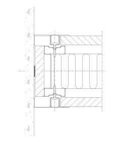 Flexica. Tilslutning mod væg. 100 mm gipsvæg med stolpe og F-profil.