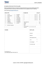 Bestillingsark. Bygningsprofiler, klip og buk