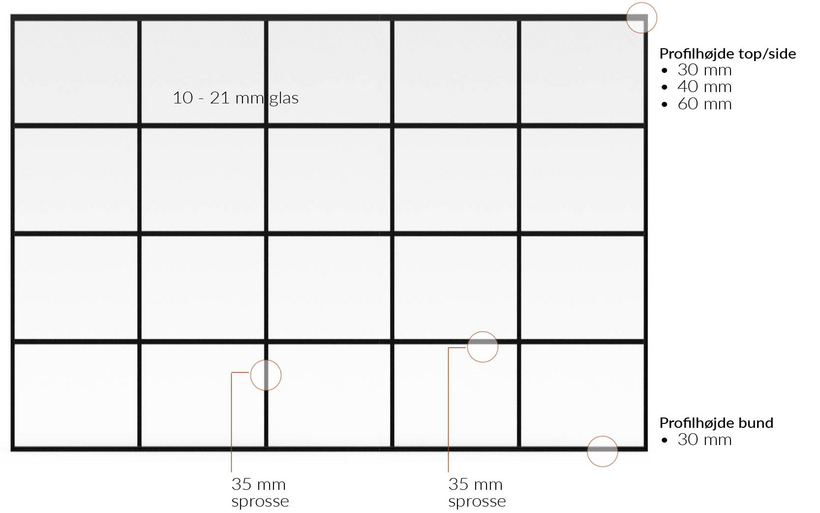 TRIPLAN LITE | 34 - 43 dB. Fuldglasvæg. New York. Opstalt tegning