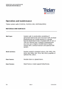 Operation and maintenance, system walls