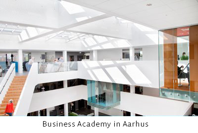 Glass boxes in the atrium