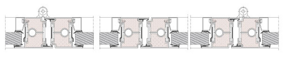 Double door TP Fire Lite S. Horizontal section. Steel-framed door. EI60.