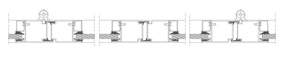 Double door TP Fire. Horizontal section. Steel-framed door. Unclass. - EW60.