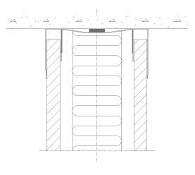 Topløsning Flexica. 100 mm væg i gips. Uden reces. Med topliste 50 mm. Eller med gips til loft.