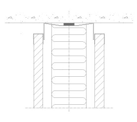 Topløsning Ventura/Open. 100 mm væg i gips. 15 mm reces og 15 mm U-topliste.