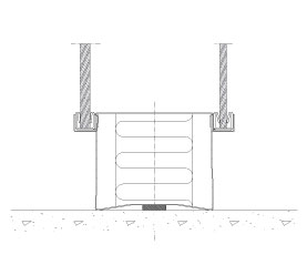 Bottom solution Flexica. 100 mm double glass wall. 50 or 100 mm recess.