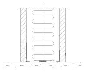 Bottom solution Flexica. 100 mm solid wall. Without recess. 20 mm joint section. Caps towards floor.