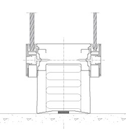 Bottom solution Flexica Line. 100 mm wall in a double glass. 51 mm recess.