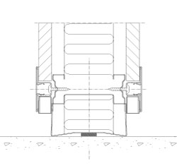 Bottom solution Flexica Line. 100 mm plasterboard wall. 23 mm recess.