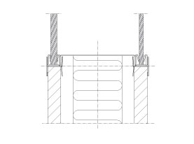 Horizontal module joint Flexica. Joint in 100 mm wall between double glass and plasterboard module.