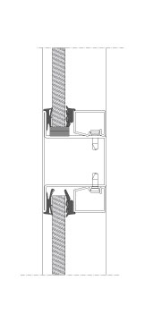 Module joint TP Fire S. Vertical section. Unclass. - EW60. Section depth 50 mm.