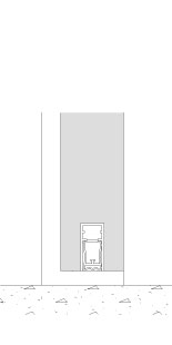 Vertical section TP Lite Twin. Door frame in aluminium. Solid door with drop seal.