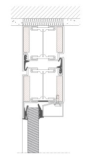 Vertical section TP Fire. Full-height steel door. EI30.