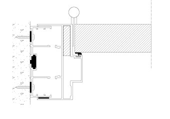 Vandret snit TP Lite Twin. Dørløsning mod væg. Profil 30x100x30 mm. Massivdør.