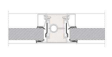 Horizontal section TP Fire. Module joint EI60. Joint with 95 mm joint.