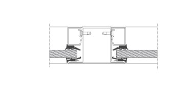 Horizontal section TP Fire. Module joint Unclass. - EW60. Joint with 80 mm joint.