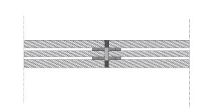 Horizontal section TP Fire Lite. Module joint EI30. Joint with 4 mm sealant.