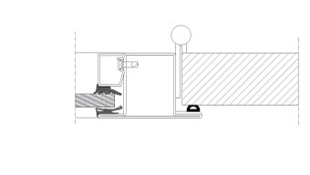 Horizontal section. TP Fire. Steel frame with solid door. Unclass. - EW60.
